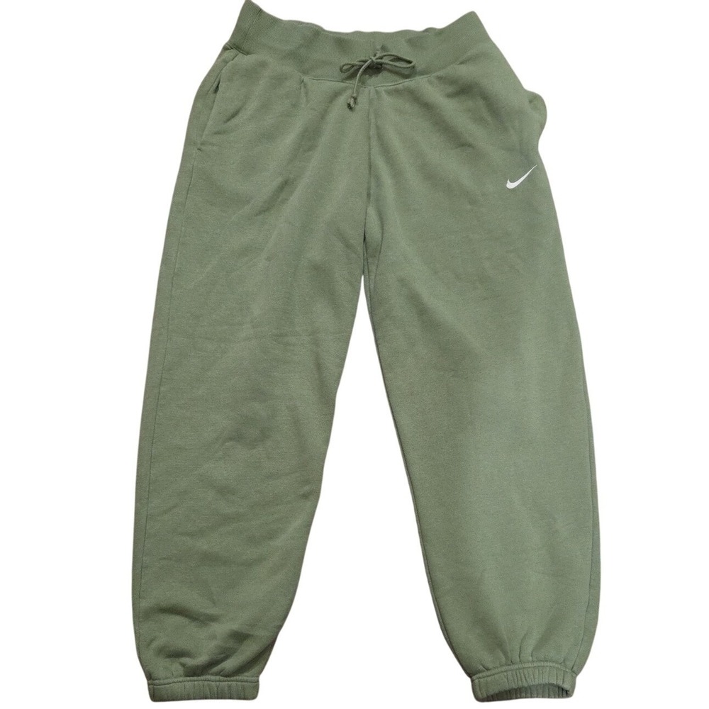 Nike Sportswear Phoenix Fleece Women M High Waisted Oversized Green Sweatpants